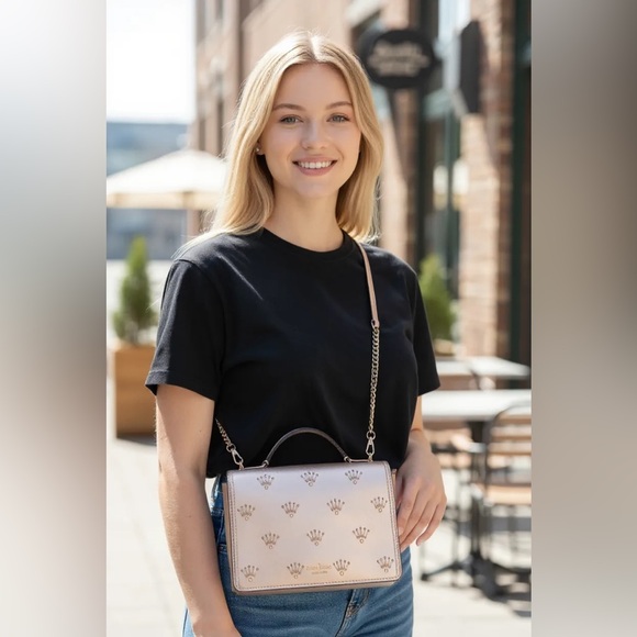 kate spade Handbags - Blush Gold Leather Jeweled Crossbody/Shoulder Bag COA Included, Goldtone EUC